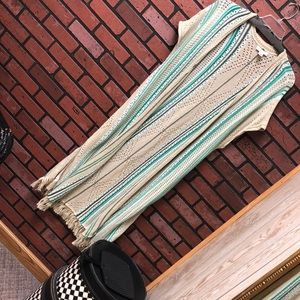 CJ BANKS cap sleeve duster with fringe